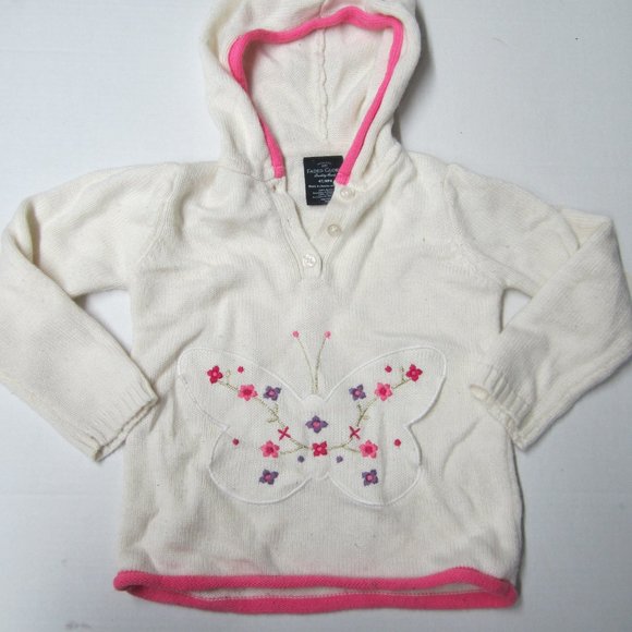 Faded Glory 4T Cream and Pink Hooded Sweater - Picture 1 of 3